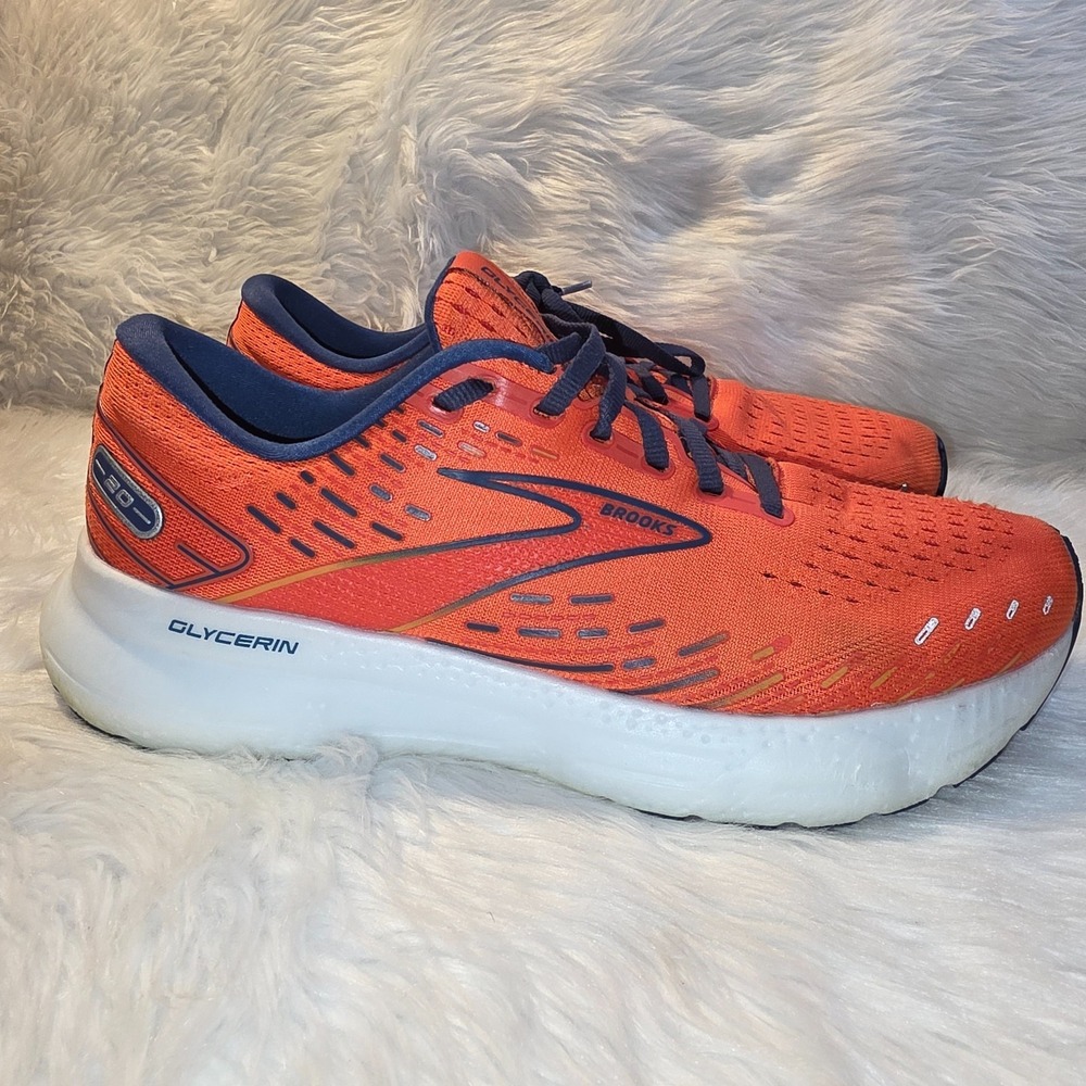Brooks Glycerin 20 Running Shoes - Men's Size 11 D — Orange/Blue 1103821D859